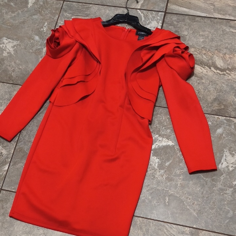 Ashro Red Midi Dress